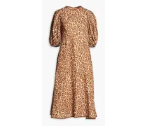 Concert Day leopard-print linen midi dress - Animal print