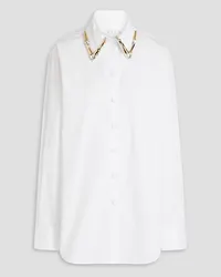 Area Claw embellished cotton-poplin shirt - White White