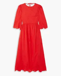 Borgo De Nor Carla broderie anglaise cotton maxi dress - Red Red