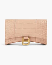 Balenciaga Hourglass croc-effect leather wallet - Neutral Neutral