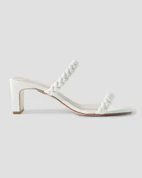 Porte & Paire Braided leather mules - White White