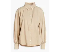 Diry cotton and linen-blend twill shirt - Neutral