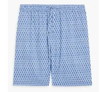 Nelson printed cotton pajama shorts - Blue