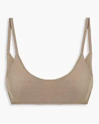 Dion Lee Cutout stretch-knit bra top - Neutral Neutral