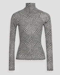 Rag & Bone Shaw printed cotton and modal-blend jersey turtleneck top - White White