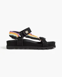 Sandro Shell and crochet-knit sandals - Black Black