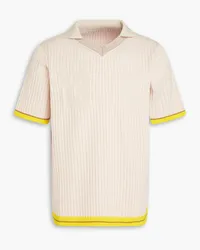 Jacquemus Treze ribbed jacquard-knit polo shirt - Neutral Neutral