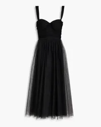 Zimmermann Ruched tulle midi dress - Black Black