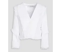 Negila cropped bouclé-tweed jacket - White