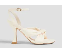 Knotted leather sandals - White