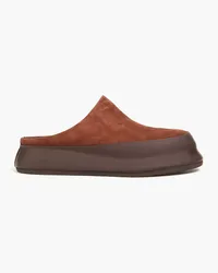 Jacquemus Goia suede and matte-leather slippers - Brown Brown