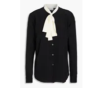 Silk crepe de chine blouse - Black