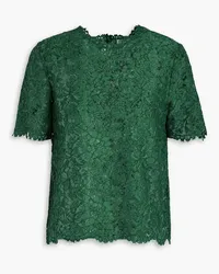 Valentino Garavani Scalloped cotton-blend corded lace top - Green Green