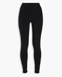 adidas Cropped logo-print stretch-jersey leggings - Black Black