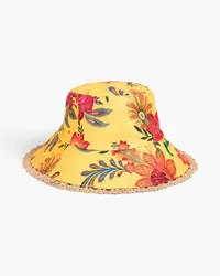 Zimmermann Printed linen-canvas bucket hat - Yellow Yellow