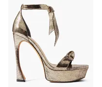 Clarita metallic leather platform sandals - Metallic