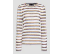 Iredell striped ribbed-knit sweater - White