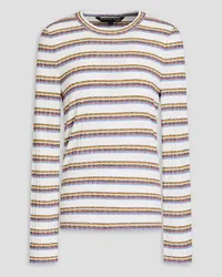 Veronica Beard Iredell striped ribbed-knit sweater - White White