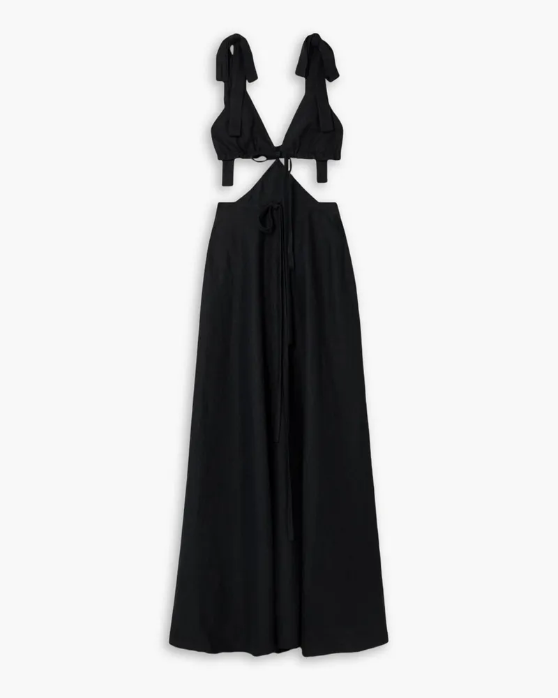 Christopher Kane Cutout linen maxi dress - Black Black