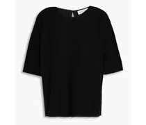Cotton and cashmere-blend top - Black