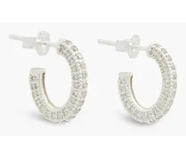 Silver-plated crystal hoop earrings - Metallic
