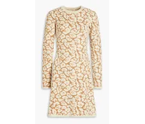 Joanie metallic jacquard-knit mini dress - Neutral