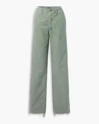 Mother The Major Sneak cotton straight-leg pants - Green Green