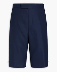 Thom Browne Wool-blend grain de poudre shorts - Blue Blue