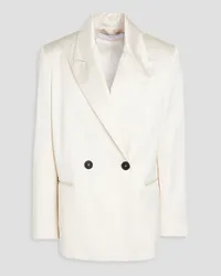 IRO Beatrice double-breasted cotton-blend satin blazer - White White