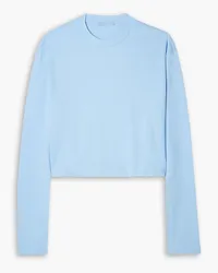 WARDROBE.NYC Cropped cotton-jersey top - Blue Blue