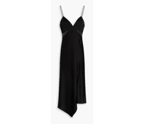 Alice Olivia - Moriah asymmetric satin-crepe midi dress - Black