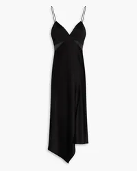 Alice + Olivia Alice Olivia - Moriah asymmetric satin-crepe midi dress - Black Black