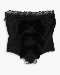 Alessandra Rich Bow-embellished lace bustier top - Black Black