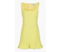 Fluted ribbed jersey mini dress - Yellow