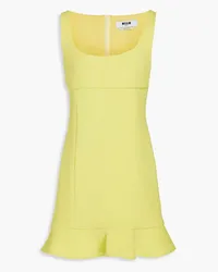 MSGM Fluted ribbed jersey mini dress - Yellow Yellow