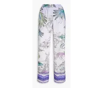 F.R For Restless Sleepers - Alimede printed cotton bootcut pants - Purple