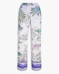 For Restless Sleepers Alimede printed cotton bootcut pants - Purple Purple