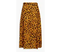 Leopard-print satin midi skirt - Animal print