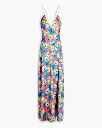 ROTATE Birger Christensen Floral-print satin maxi dress - Orange Orange