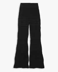 Stella McCartney Crocheted cotton flared pants - Black Black