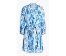 Bethany printed voile coverup - Blue