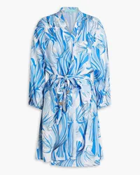 Melissa Odabash Bethany printed voile coverup - Blue Blue