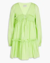 NICHOLAS Brynn cotton and silk-blend voile mini dress - Green Green