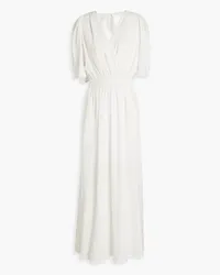 JETS Australia Bonita gathered linen-blend maxi dress - White White