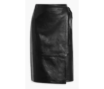 Joline leather wrap skirt - Black