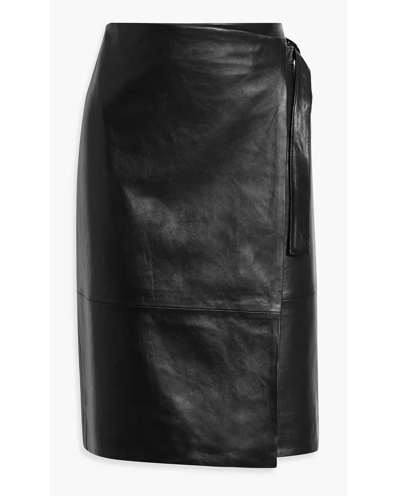 Iris & Ink Joline leather wrap skirt - Black Black