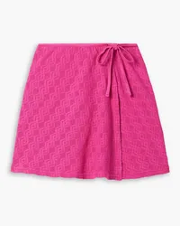 ARG Pointelle-knit cotton mini wrap skirt - Pink Pink