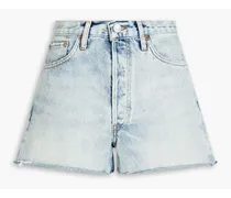 90s faded denim shorts - Blue