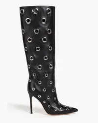 Gianvito Rossi Lydia eyelet-embellished leather knee boots - Black Black