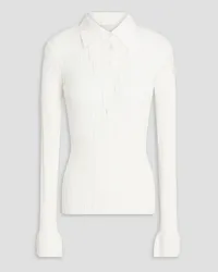 3.1 phillip lim Ribbed cotton-blend polo shirt - White White